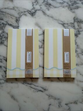 NWT Denik Classic Layflat Lined Notebooks Set of 2 Yellow Stripe Journals